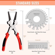 Tanstic 3Pcs 8 Inches Mig Welding Pliers with Stainless Steel Wire Gauge Welding Gauge Set, Multifun