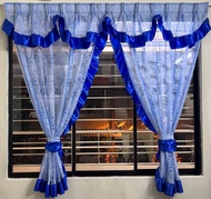 Floral Knitted Net Curtain - Langsir Tingkap 2 Ruang / 2 Panel Window Curtain (1 set)