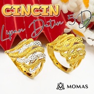 Cincin Lipan Datin 5D  Emas 916 Original Cincin Emas 916 Bajet Cincin Fesyen Emas 916 Tulen Cincin F