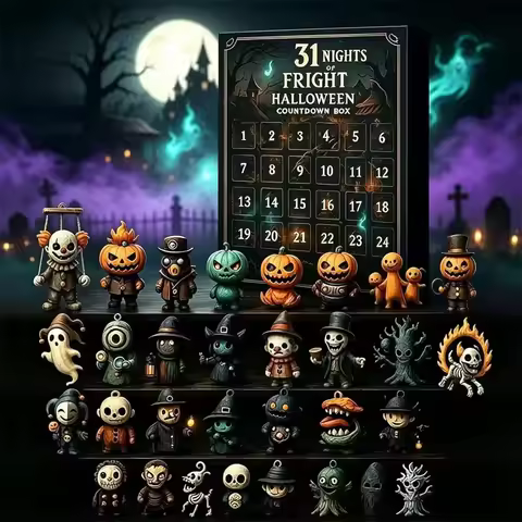 7/15/31 Nights of Fright Halloween Countdown Blind Box with Figurines, Halloween Advent Calendar 202