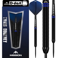 MISSION STEEL TIP DART - 22G/24G TAVIS DUDENEY BLACK 90% Tungsten Steel Darts (ARROW DART KELULI)