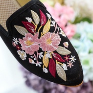 Slippers Single Shoes Cotton Shoes Pointed Toe Shoes Mules Fashion Ethnic Style Women's Single Shoes