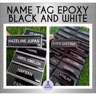 Name Tag Epoxy Black White l 3day Working Days