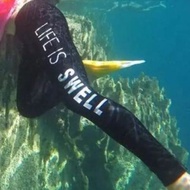 Women Korean Sport Diving Pants Letter Print Elastic Swimming Pants