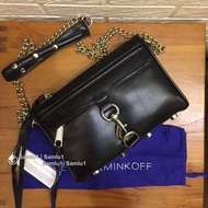 現貨✨Rebecca Minkoff 經典mini MAC黑色銀鏈