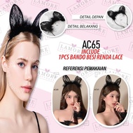 Cute Rabbit Ear Hair Accessories Headband Black Lace Ac65