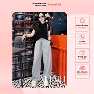 MeiMei Women's Set Short Sleeve T-shirt with Korean Style Wide Leg Pants ST21246 Ver1