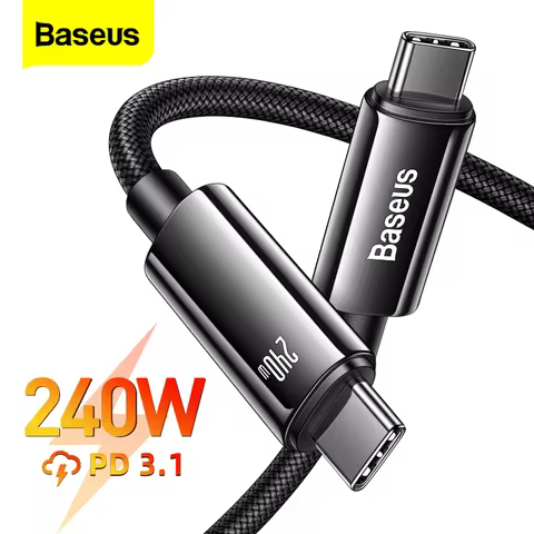 Baseus 240W USB C Cable Power Wire PD3.1 for MacBook Samsung iPhone 17 USB C to USB C PD Cable 48V 5