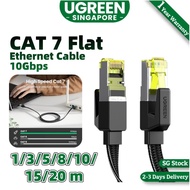 UGREEN Cat 7 10Gbps Flat Braided RJ45 Ethernet Cable Durable High Speed Patch Cord 600MHz POE LAN RJ