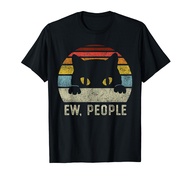Ew People Retro Cat Funny Vintage Anti Social Introvert T-Shirt