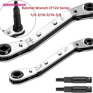【ISHOWMAL HOT】HVAC Service Wrench Service Wrench Set 3/8to1/4 5/16'' 4 Ratcheting Wrench