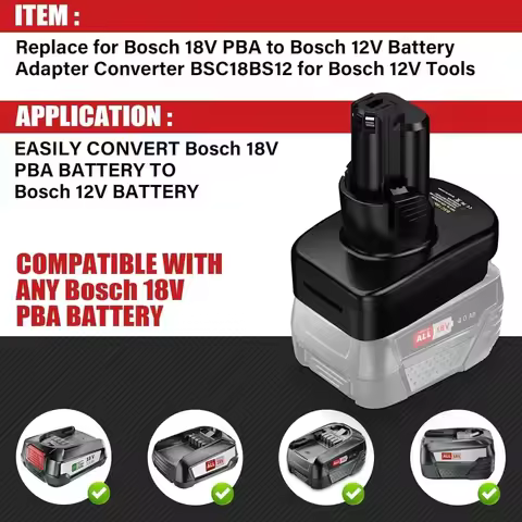 BOSC18BS12 for Bosch 18V to for 12V tool Adapter for Bosch 18V PBA Li-ion Battery Converter to for B