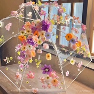 Taiwan Shipping Photo Props Flower Umbrella Sticky Transparent Small Fresh Clutch Wedding Photograph