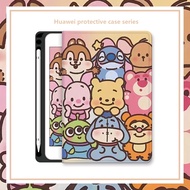 For Huawei Matepad 10.4 2022 T10S T10 Pro 10.8 Matepad 11 11.5 Shockproof Cartoon Cute Leather Case with Pencil Holder Huawei Mediapad M6 10.8 8.4 T5 M5 Lite 10.1 Inch Case Cover