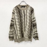 2000 年代的復古 Protege COOGI 風格棉質針織毛衣。 3D 針織，全身印花，顏色， L 碼。