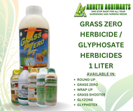 GRASS ZERO HERBICIDE WEEDKILLER / GLYPHOSATE 480 SL NON SELECTIVE HERBECIDES 1 LITER BOTTLE