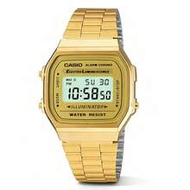 A168WG-9W Men's Vintage Gold-Tone Metal Watch With Luminous, Chronograph And Alarm Functions. Compac