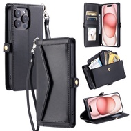 PU Wallet flip leather phone case for Samsung Galaxy S25 S24 S22 Ultra Plus FE Edge Card slot style 