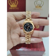 PROKING Women's Analog Watch – Elegant Gold Stainless Steel Number Dial Jam Tangan