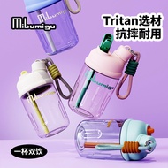 Summer Tritan Straw Water Cup High Appearance Portable Water Bottle for Children, Male and Female Students, Drinking Water Cup for Studentsymgu