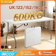 C - 𝙄𝙣 𝙎𝙩𝙤𝙘𝙠 4FT/5FT/6FT Outdoor Foldable Table Banquet Table Dining Folding Table Meja Lipat Heavy 