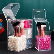 Clear Makeup Organizer Cosmetic Storage Box Acrylic Makeup Brush Holder Dust-proof Storage Case Pencil Organizer with Drawer