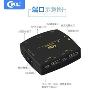 CKL DP Switcher 2-Port KVM 2-In 1-Out Keyboard Mouse Sharing Display Speaker Sharing HUB Desktop 4K