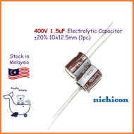 400V 1.5uF Electrolytic Capacitor Kapasitor Elco 10x12.5 mm (1pc) 400V1.5UF Nichicon