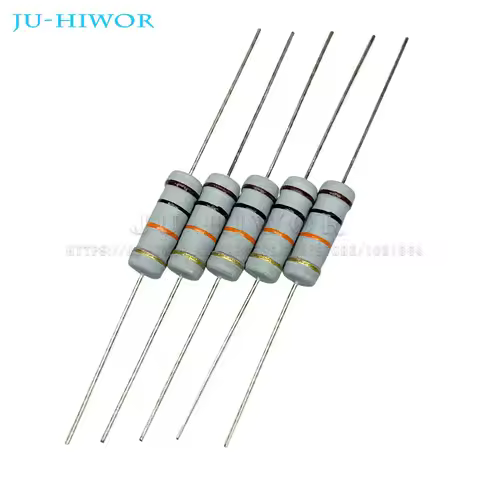 20pcs 3W 5% Metal Oxide Carbon Film Resistor 10 22 33 47 51 62 75 82 91 100 220 470 1K 10K 100K 2.2 