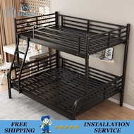Small Apartment Iron Bed Bunk Bed Iron Frame Bed Bunk Bed Two-story Bed Apartment Bed（QNY）