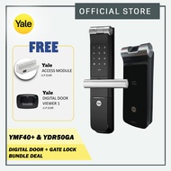 Yale YDR50GA Gate &amp; YMF40+ Door Digital Lock Bundle (FREE Yale Connect Bridge/DDV1/TOP UP SGD100 FOR DDV3)