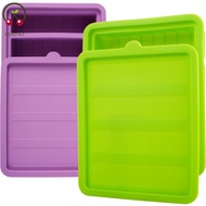 2Pcs Butter Mold Non-Stick Silicone Butter Tray with Lid 4-Cavity Butter Container Holds 8 Tablespoo