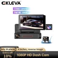 EKLEVA Dash Cam For Car 1080P HD Night Vision Dash Cam 3 Camera Reverse Image Dashcam 24H Parking Mo