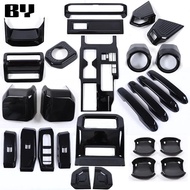 for Toyota Land Cruiser Prado 2024 250 LC250 ABS Gloss Black Kit Door handle steering wheel Gear Shi