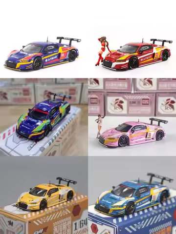 POPRACE 1:64 R8 Unit 0 Unit 2 Unit 6 Alloy Car Model