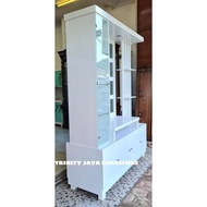 Einstein Bufet Partisi Tv 2 Muka Kayu Blokteak /Trinityjayafurniture