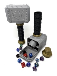 Hammer Dice Tower - (Random 7PCS D20 Dice Set Included) - Dice Holder - Dice Roller - Tabletop RPG A