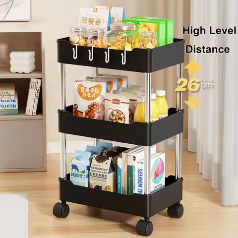 Small Cart Storage Rack On The Ground Multi-Layer Household Multifunctional Storage And Storage Rack