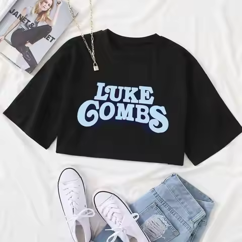 Luke Combs Tour 2024 Shirt Tops O-Neck Short Sleeves Casual Fans Gift Regular Girls Clothing Super-s