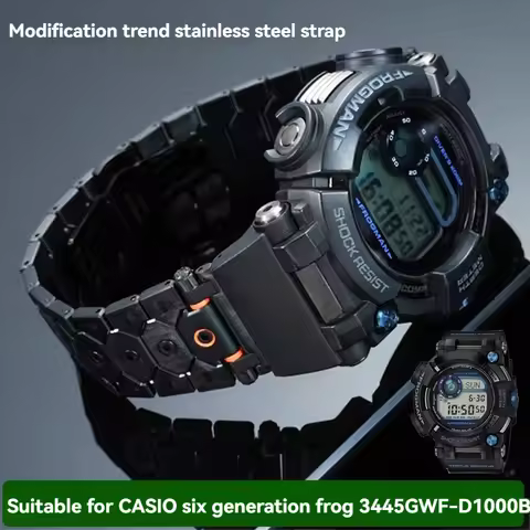 For CASIO Sixth Generation Frogman 3445 GWF-D1000B Series Modified Steel Strip Metal Stainless Steel