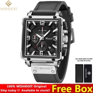 [lytw] WISHDOIT Original Watch for Mens Waterproof Stainless Steel Leather Strap Quartz Fashion Spor