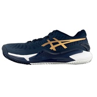 ASICS Men's RESOLUTION 9 CLAY Honor Series Red Tennis Shoes Dark Blue X Gold 1041A475960