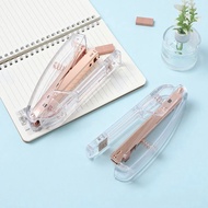 Stapler Office Study Binding Machine Student Paper Binder Rose Gold Stapler Transparent Heavy Duty Stapling