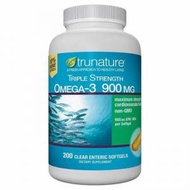 trunature - Omega-3 三倍高含量奧米加-3 900毫克，200 粒膠囊 (參考日期：04/2027)