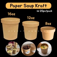 [Contents 25PC] paper cup soup 12oz 16oz paper cup brownie bite/ kraft soup cup bowl 16oz 12oz