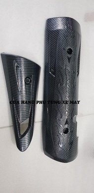 Trọn bộ ốp pô + ốp cổ pô Cacbon cho xe Exciter 150