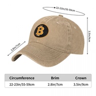 Bitcoin Logo (2) Adult Washed Cowboy Hat 100% Cotton Curved Brim Sun Hat Simple Casual All-Match Neu