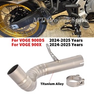 Slip On Motorcycle Exhaust System Escape Titanium Alloy Middle Link Pipe For VOGE 900DS 900 DS DS900
