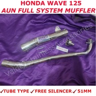 HONDA WAVE 125, New Full System Open Muffler AUN , Stainless Open PIpe