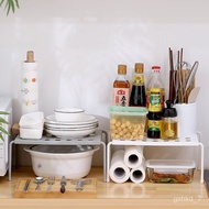 🚓Kitchen Retractable Storage Rack Cupboard Dish Rack Kitchenware Cruet Shelf Kitchen Seasoning Rack Storage Rack